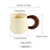 Taza de cerámica de color contrastante estilo coreano, caja de regalo, taza de agua, taza de aspecto elegante, taza de cerámica, logotipo impreso, patrón personalizado