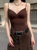 Sujetador Camisola Pequeño con Cuello en V Ropa Interior de Verano para Mujer Hermoso Sujetador de Espalda Sujetador de Una Pieza con Almohadilla para el Pecho Top de Alta Gama