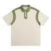 230g peso pesado perla suelta color de moda bloque de color solapa cremallera camiseta POLO logo estampado team building ropa de equipo texto estampado
