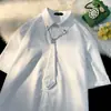 Camisa de Manga Tres Cuartos Simple Popular Juvenil Estándar de Gama Alta Diaria Ins Harajuku Moda Nueva Tendencia para Hombre