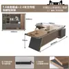 Escritorio ejecutivo de lujo ligero, diseño minimalista y moderno, que irradia una sensación de alta gama, adecuado para gerentes y CEOs, escritorio pequeño para una persona con un mueble lateral