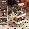 Carrito Plegable Pequeño de Almacenamiento Estante de Piso Mesa de Noche de Dormitorio Almacenamiento Estante de Almacenamiento de Snacks Mesa de Café Sala de Estar Mesa Lateral