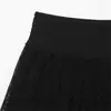 Pantalones Casuales de Pierna Ancha Sueltos Transparentes de Cintura Alta Elástica Color Sólido Imitación de Encaje Ropa Europea y Americana Transfronteriza