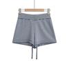 Pantalones casuales de encaje con cordón en la cintura elástica, estilo europeo y americano, holgados y cómodos, pantalones de punto simples de pierna ancha para casa
