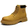 2025 Nuevas Botas de Otoño e Invierno para Hombre Zapatos de Cuero de Caña Alta Botas Casuales para Hombre Aumentadoras Ropa de Trabajo Invierno Terciopelo Cálido Zapatos para Hombre
