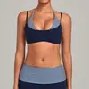 Arena Otoñal Conjunto Falso de Dos Piezas Estampado Retro Sujetador de Yoga Bloqueo de Color Espalda Hermosa de Tirante Halter Correas Ajustables Ropa Interior Deportiva 5682