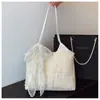 Lenço de Renda Fada Casual de Verão para Férias 2025 Estilo Estrangeiro Grande Capacidade Recorte Praia Sacola Tote Personalizada de Ombro para Mulheres
