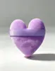 Cojín aplicador de polvo suelto fijador con acabado aterciopelado en forma de corazón, borla de maquillaje de terciopelo de cristal ultrasuave, directo de fábrica