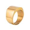 Comercio exterior joyería de moda popular Europa y Estados Unidos simple liso Chapado en oro de 18 quilates geométrico acero de titanio para hombre anillo fábrica stock