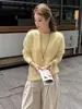 Suéter grueso de punto para mujer con textura y cuello redondo, sencillo y estilizado, top de punto pullover versátil para el trabajo