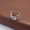 Anillo Cruz Perla Abanico Verano Plata 925 al por mayor Gótico Punk Rock Hip Hop ins Regalo Pareja Anillo para Mujer