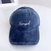 Gorra de Béisbol Retro Tie-Dye con Letras Moda para Mujer Otoño Nuevo Estilo Europeo y Americano Gorra de Pico Temperamento Protección Solar Sombrero Parasol