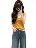Chaleco sin mangas de color liso con bloques de color estilo coreano, imitación de dos piezas para mujer, nuevo top de verano ajustado para mujer A12937