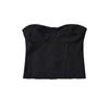 YPFF espartilho feminino da moda, curto, umbigo, peito, top slim, espinha de peixe, cintura de plástico, zíper justo, top tubo para meninas quentes