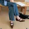 Zapatos Mary Jane de Gamuza con Tacón Oculto, Punta Fina y Correa Única, Estilo Coreano de Moda para Mujer, Nuevo Modelo Otoño 2026