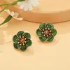 Conjunto de Joias Europeu e Americano Transfronteiriço Elegante com Gotejamento de Óleo Flor Colar Pulseira Brincos Anel Estilo Palácio Retro para Mulheres