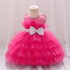 Europa e Estados Unidos Transfronteiriço Novo Vestido de Bebê Vestido de Aniversário Bolo Fofo para Bebê de Um Ano Vestido de Princesa de Malha Infantil