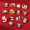 Broche de Feriado Nacional Desenho Animado Fofo Panda Insígnia Texto Patriótico Onze Celebração Insígnia Comemorativa Tendência Nacional Acessórios