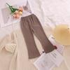 Calça Boca de Sino Infantil, Calça Longa Fina de Verão, Calça Casual Simples, Calça Versátil Estilosa, Calça Lisa da Moda