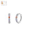 Pendientes únicos de plata de ley 925 con diamantes de colores para mujer, sencillos y bonitos, con piedra arcoíris, estilo aro para oreja que combina con todo y hebilla.