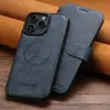 Capa de Celular Flip para Iphone18Promax com Porta-Cartão, Sucção Magnética, Suporte de Carregamento Sem Fio Dois-em-Um Capa de Couro