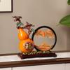 Vaca lechera de cristal amarillo adornos de fruta roja árbol de la fortuna pequeño fortuna árbol de la fortuna creativo mueble de vino accesorios de decoración del hogar sala de estar mueble de TV