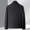 Nuevos estilos de primavera y otoño: Chaqueta de cuero para hombre con cuello alto, adecuada para primavera y otoño, una opción de abrigo cálido para papás y una chaqueta de negocios elegante