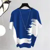 Comércio Exterior Exportação Itália Grande Marca Lista Final Lista Original Armário de Retirada Mais Listas Camiseta de Manga Curta de Seda Gelada Top de Malha Solto Feminino