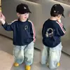 Camiseta de manga raglán para niño, elegante y genial para primavera y otoño, top de manga larga 100% algodón para niños, capa base de corte holgado