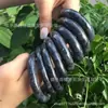 Pulsera de Cuarcita Natural Jade Negro Gris Negro Pulsera Ancha Pollo Negro Tinta Negra Azul y Blanco Pulsera Versátil de la Fortuna