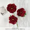 Flores Artificiales con 3 Cabezas de Peonía, Flores Falsas para Celebraciones de Bodas, Arreglos de Flores de Seda para Decoración, Sala de Estar, Hogar, Hotel y Decoraciones de Pasillo, Flores Hechas a Mano
