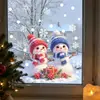 BRUP Textura de Felpa Muñeco de Nieve Ventana Adhesivo Estático Dormitorio Tienda Atmósfera Navideña Pegatina Decorativa HS-JD5773C