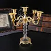 Suporte de Vela de Metal Europeu Adereços para Jantar à Luz de Velas Casamento Romântico Decoração de Mesa Retrô Enfeites Venda Direta da Fábrica