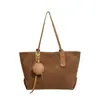 Bolsa Tote Textura Trançada Retrô Coreana para Mulheres 2026 Outono/Inverno Novo Estilo Alta Qualidade Sensação do Dia a Dia Grande Capacidade Bolsa de Ombro Único para Axila