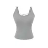 Camisole Acolchoada Pure Desire Costas Nuas com Tiras Cruzadas para Mulheres Verão 2026 Slim Fit Peça Externa Manga Curta Top Base