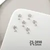 Accesorios para Uñas Cruz de Plata Pura Corazón de Cuervo, Estilo Versátil Retro Dulce y Genial, Decoraciones para Uñas Incrustadas de Diamantes