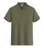 Camisa Polo Masculina Manga Curta Verão Imitação de Algodão Cor Sólida Camiseta Masculina e Feminina Malha Respirável Manga Meia-Manga Verão Top de Casal