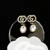 Pendientes de alta calidad para todo tipo de atuendos, pendientes de moda para hombres y mujeres, letras de pedrería, todo a juego, pasador de plata s925, accesorios de aleación