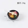 Mini Hashi de Simulação Chaveiro de Macarrão Tigela Miniatura Camarão Tempura Tigela de Macarrão Pingente de Bolsa Brinquedo de Comida Falsa