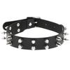 Oye Novo Punk Colar de Couro com Rebites de Espinho de Dupla Fileira Colar Harajuku Japonês Corrente de Pescoço de Couro Gótico Rock Cosplay
