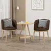 Mesa e cadeiras de lazer para varanda Mesa de centro de luxo leve para sala de estar Estilo nórdico Conjunto de três peças mesa e cadeiras para pousada hotel negociação Influenciador digital
