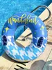 Flotador Inflable para Adultos Modelo Nuevo Transfronterizo, Diseño de Cielo Estrellado Azul Engrosado, Flotador Inflable de Doble Cámara de Aire con Asas, Flotador para Axilas