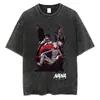 Camiseta Estampada Retro Lavada de Anime Japonês Nana Osaki Estilo de Rua Harajuku Camiseta Gráfica Camiseta de Algodão de Manga Curta para o Verão