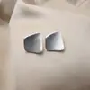 Aretes Geométricos Escarchados Plata Cepillada Estilo Moda Europea y Americana Elegantes Modernos Elegantes Lujo Accesible Aretes de Alta Gama para Mujer