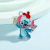 Pingente Stitch, Acessórios para Bijuterias, Pingente Pequeno, Desenho Animado, Óleo Escorrendo, Liga Metálica, Acessórios para Fazer Pulseiras, Colares, Roupas e Bolsas