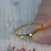 Anel Aberto Geométrico Banhado a Ouro 18K Cobre Zircônia Moda Simples Anel de Dedo Versátil Nicho Retro Feminino