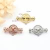 Ouro 18K incrustado zircão O-word 8-word fivela rosa amor fivela camisola cadeia conexão cauda fivela diy acessórios de jóias