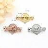 Oro de 18k Circonita Anillo O Cierre de Figura 8 Flor de Rosa Cierre de Corazón Conector de Cadena para Suéter Cierre Final Accesorios para Joyería DIY