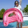 Respaldo de PVC Ecológico Transfronterizo Flotador de Piscina para Adultos Tumbona Inflable Acuática con Lentejuelas en Forma de U Flamenco Fila Flotante Inflable