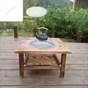 Madera Maciza Vintage Interior Horneado Fibblers Patio Balcón Invierno Estufa de Horneado Hogar Estufa de Carbón Mesa de Té Fibblers